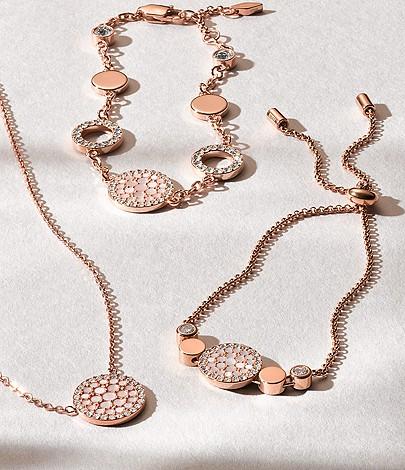 Actual product image Fossil Pearl Disc Pendant (Stainless steel, 40.5 cm)