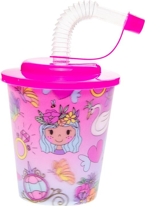 Actual product image LG-Imports Cup with lid and straw Princess, 12 pcs. (12 x)