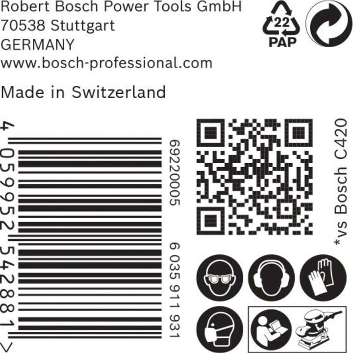 Image du produit Bosch Professional Zubehör Papier abrasif Expert C470 avec 14 trous pour ponceuses vibrantes, 115 x 230 mm, G 400, 50 pcs. (400)