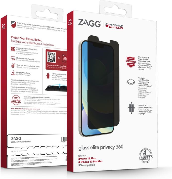 Produktbild Zagg Glass Elite Privacy 360 (1 Stück, Apple iPhone 13 Pro Max)