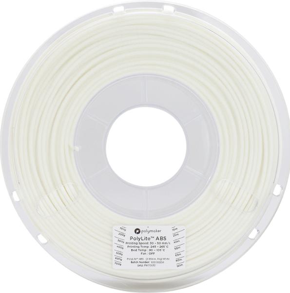 Actual product image Polymaker PolyLite ABS - White - 2.85mm (ABS, 2.85 mm, 1000 g, White)