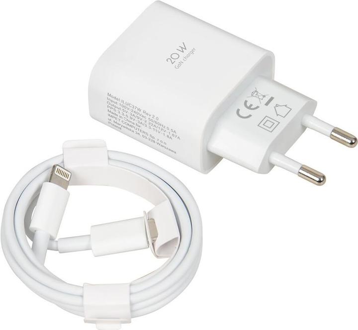 Actual product image iBox C-37 USB-C PD20W WALL CHARGER USB-C TO LIGHTNING CABLE (20 W)