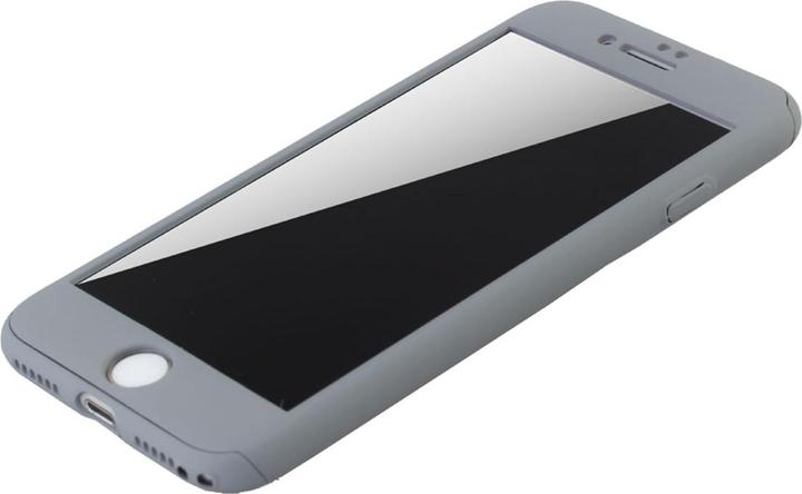 Produktbild König Design Hülle Handy Schutz für Apple iPhone 8 Full Case Cover Displayschutz Bumper Grau (Apple iPhone 8)