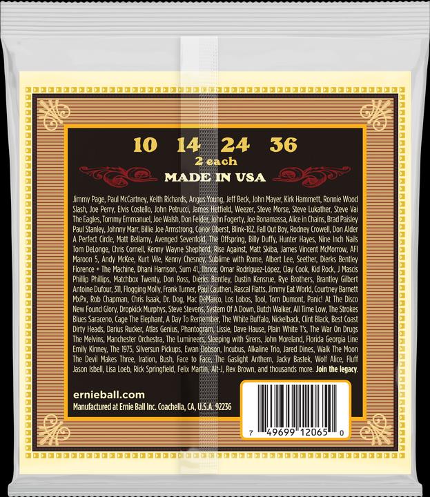 Image du produit Ernie Ball Jeu de cordes, acoustique, Earthwood Bronze, Mandolin Medium (Mandoline)