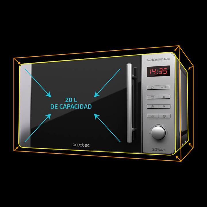 Actual product image Cecotec MICROONDAS 20L CON GRILL PROCLEAN 5110 INOX (20 l)
