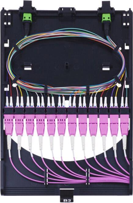 Image du produit BlueOptics HD MPO Cassette 12x LC Duplex UPC 2x MPO 12 noyaux OM4 A