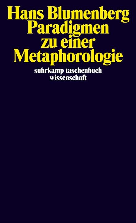 Actual product image Paradigmen zu einer Metaphorologie (German, Hans Blumenberg, 1997)