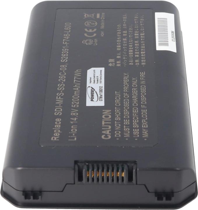 Immagine prodotto AccuCell Batteria Fujitsu-Siemens SDI-MFS-SS-26C-08, SDI-MFS-SS-26C-08 (8 Celle, 5200 mAh)