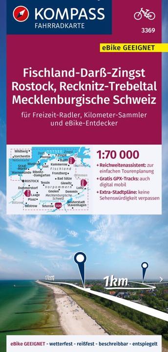 Produktbild Fahrradkarte 3369 Fischland-Darss-Zingst, Rostock, Recknitz-Trebeltal, Mecklenburgische