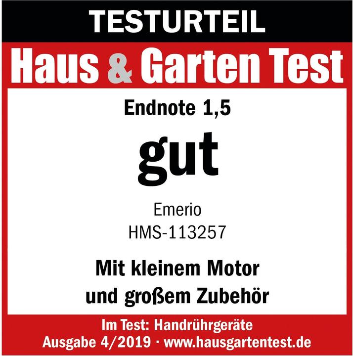 Immagine prodotto Emerio Impastatrice a mano con gancio per impasto, fruste, tritatutto (300 W)