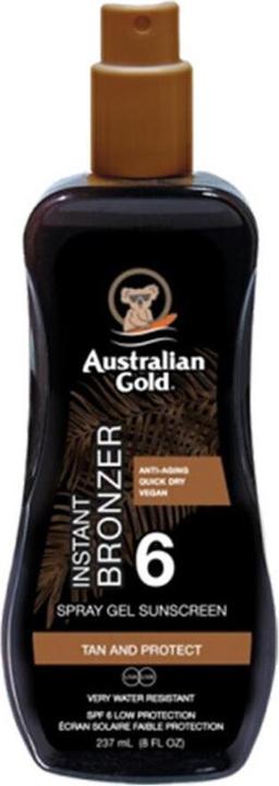 Immagine prodotto Australian Gold Gel spray con bronzatore (Spray solare, Gel solare, Fino a SPF 10, 237 ml)