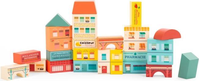 Actual product image Moulin Roty Village building blocks (34 pieces), Avenue du Moulin