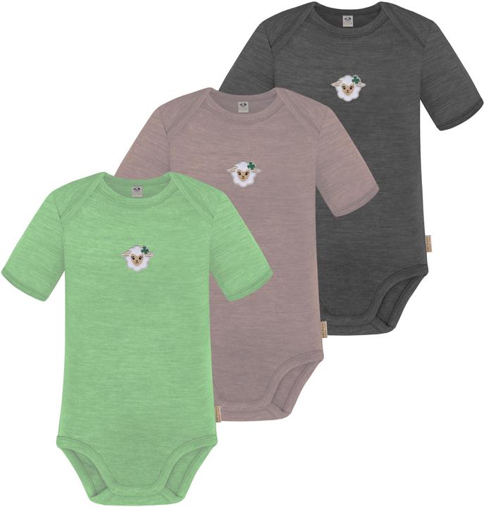 Normani 3er Set Baby Merino Body Kurzarm „Tauranga" - 9295