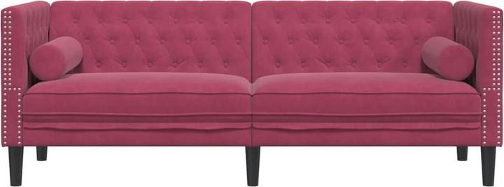 Image du produit VidaXL Canapé Chesterfield Coussin 3 places Canapé rembourré Vin rouge Velours (Chesterfield)