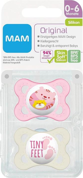 Immagine prodotto MAM Ciuccio originale in silicone, 2 pezzi, 0-6 mesi (2 x, fino a 6 M.)