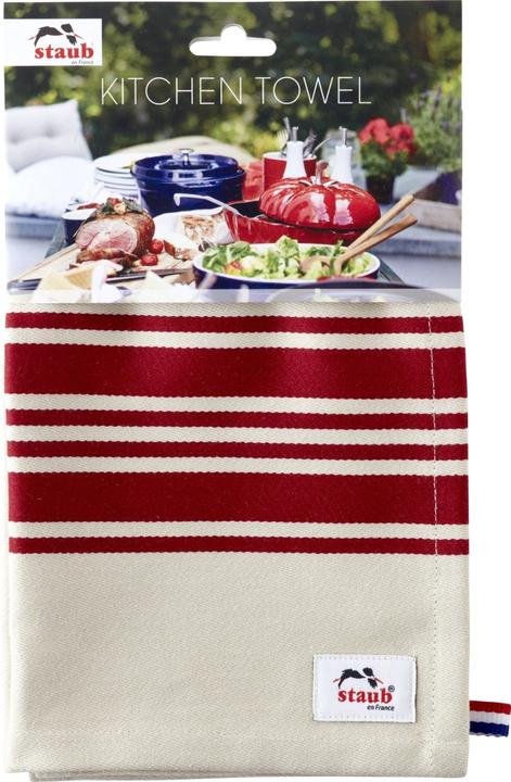 Immagine prodotto Staub Asciugamano da tè, 50 x 70 cm, 100% cotone, rosso (32 x 17 cm)