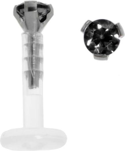 Bijouteria Piercing für Lippe/Tragus (Bioplast, Titan, Kristall)