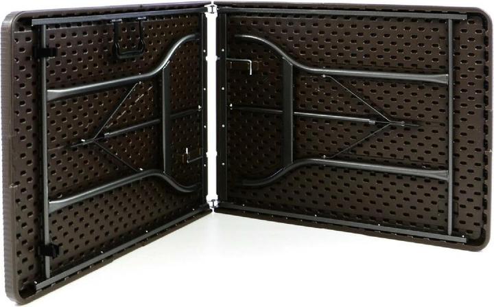 Actual product image VCM Gartengarnitur 1 Tisch 2 Bänke klappbar Rattanoptik Bierzeltgarnitur 180cm braun (25 cm)