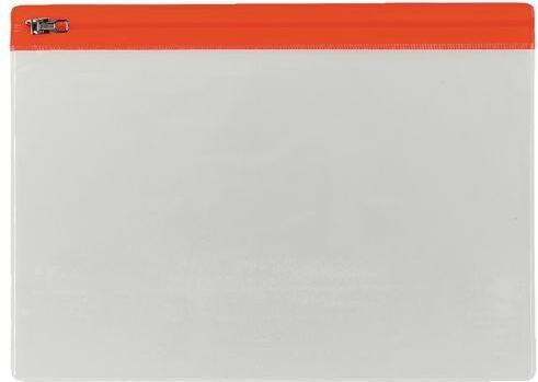 Office Depot Reissverschlusstaschen A5 Transparent, Rot (A5, 5 x)