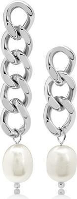 Trolli Troli -ymmetric steel earrings with baroque pearls VAAXF344S (L)