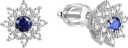 Beneto Silver shimmering flower earrings AGUP1443S (L)