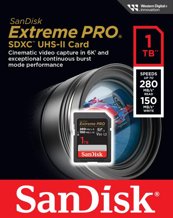 Produktbild SanDisk Extreme PRO UHS-II V60 (1000 GB, SDXC, U3, UHS-II)