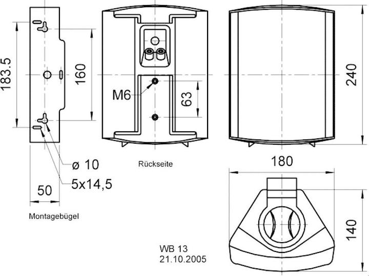 Actual product image Visaton 2-way compact speaker, WB 13 100V, 8Ohm