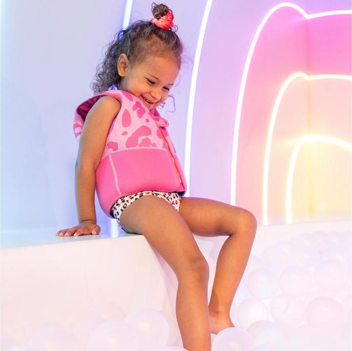 Actual product image Swim Essentials Lifejacket 4-6 years Leopard Pink (One size, 18-30 kg)
