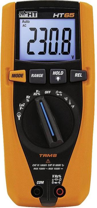 Image du produit HT Instruments Multimètre numérique (TRMS) pour les mesures de tension jusqu'à 1500 V DC (CAT III 1000V, CAT IV 600V)