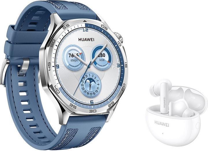 Huawei Watch GT5 46mm Bleu + Ecouteurs Freebuds 5I