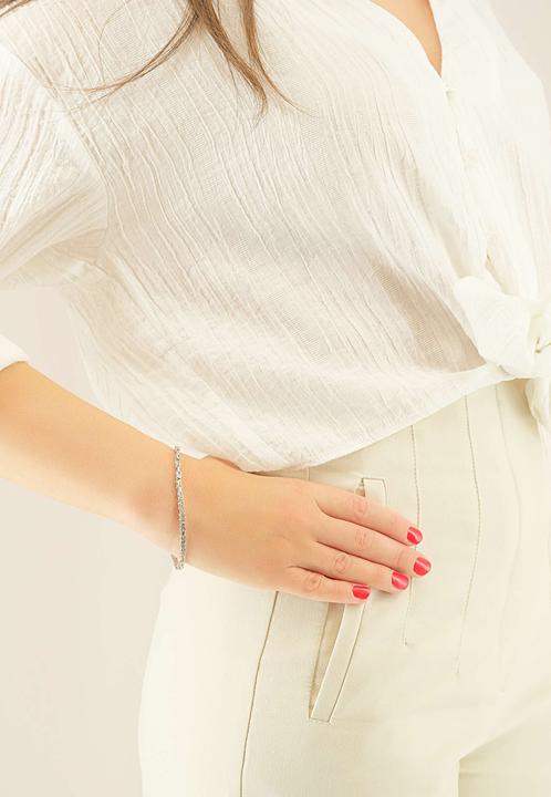 Actual product image Muau King's chain (19 cm, White gold)