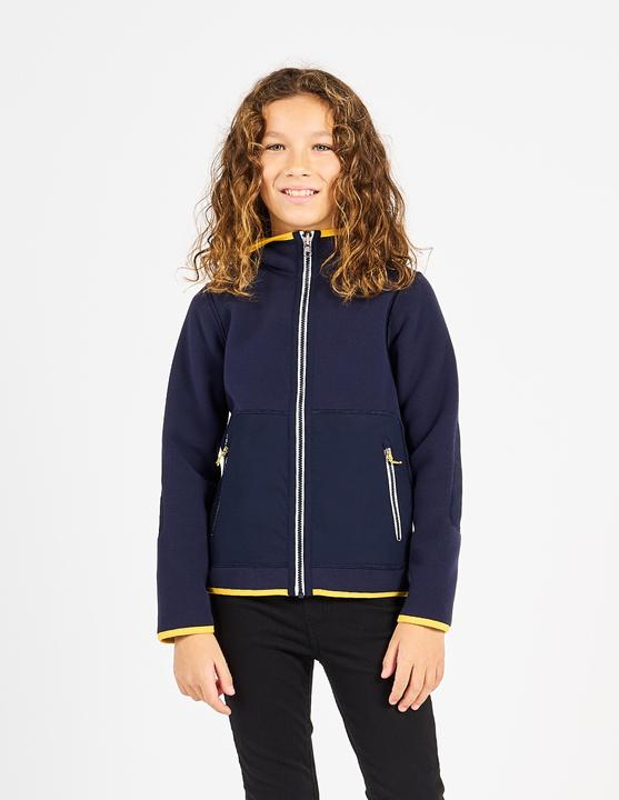 Tribord Fleecejacke Segeln Kinder warm wendbar 500 marineblau/gelb