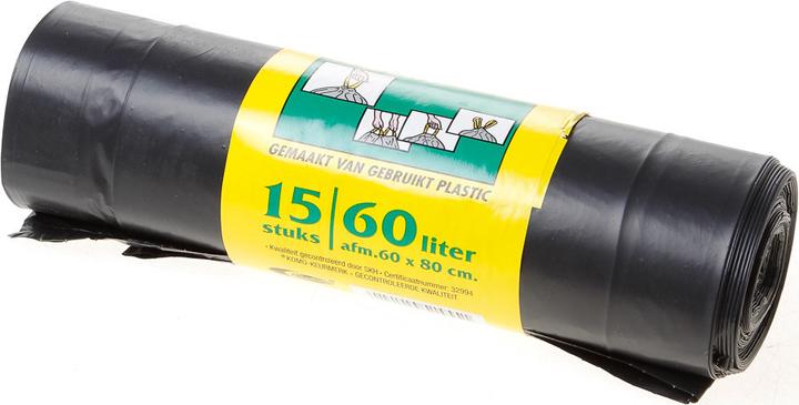 Produktbild Komo Müllbeutel mit Zugband 60x80x0,043 1 Rolle (15 x, 60 l)
