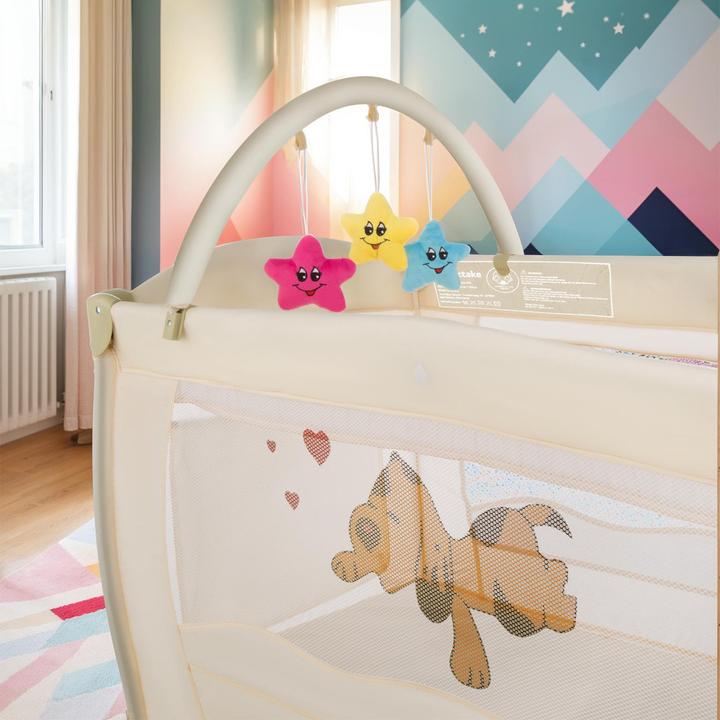 Actual product image tectake Travel cot dog with changing mat and carrying bag