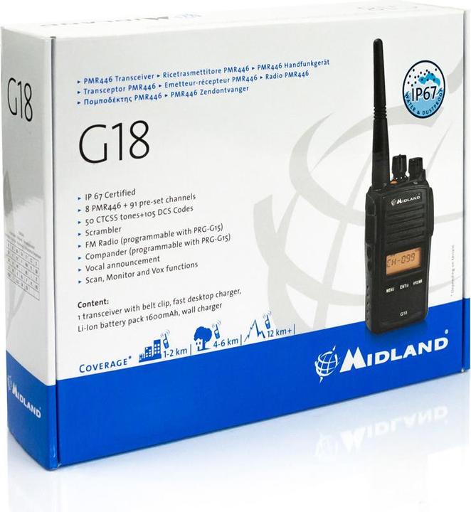 Actual product image Midland PMR handheld radio G18 C1145 (10 km)