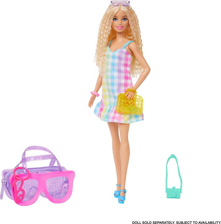 Image du produit Barbie Vêtements de mode et sac de luxe avec accessoires dans un présentoir de comptoir