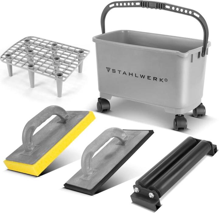 Image du produit Stahlwerk Kit de lavage carrelage Pro Kit de lavage carreleur 5 pièces avec seau de 24 litres
