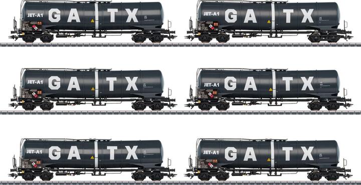 Actual product image Märklin 47546 H0 6er-Set Kesselwagen Zans der GATX (Track H0)