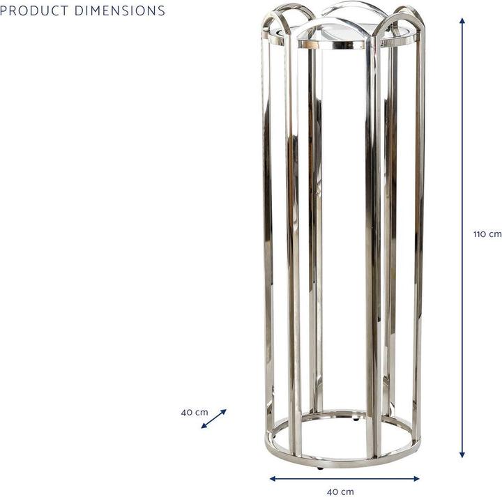 Produktbild DKD Home Decor Side table Crystal Silver Metal 40 x 40 x 110 cm (40 x 40 x 110 cm)