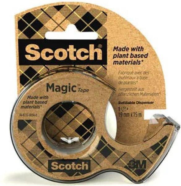 Scotch Greener choice büroklebeband, matt, 19 mm, 15 m, 1 rolle, spender (19 mm)