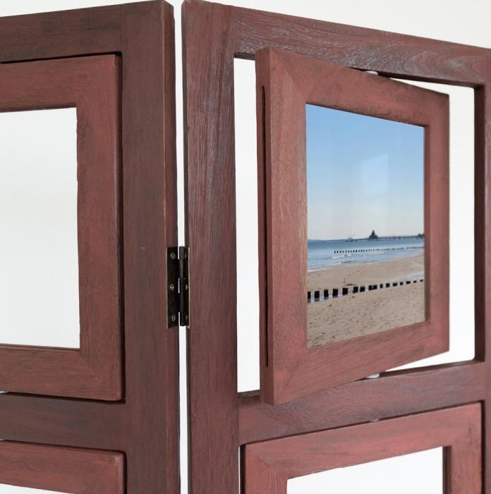 Produktbild Homestyle4u 3 fach Paravent Raumteiler Holz Trennwand in braun Foto Fotowand