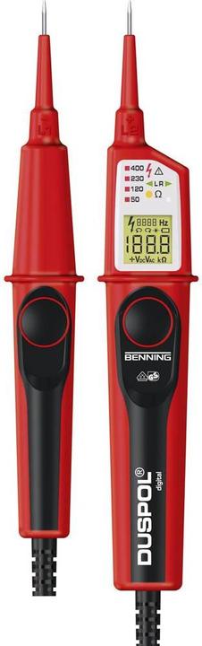 Benning DUSPOL tester digitale di tensione bipolare calibrato (ISO) CAT III 1000 (CAT IV 600V, CAT III 1000V)