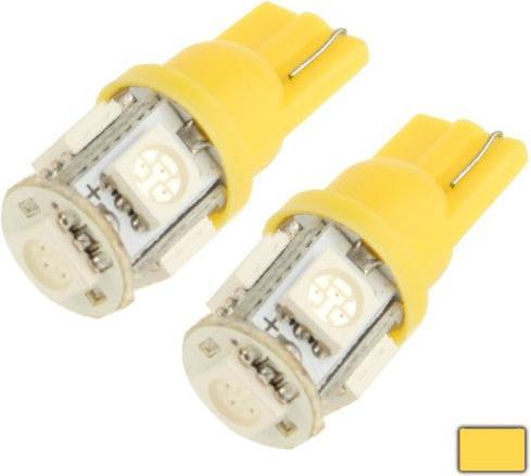 Actual product image Hermex 2x T10 5 LED SMD Car Lighting Bulbs Lamps Bulbs- XENON Yellow