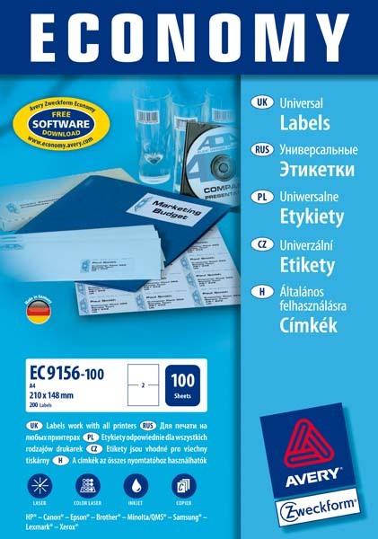 Actual product image Avery Purpose Form LABELS A4 from ECONOMY 105 x 37 mm 1600 labels