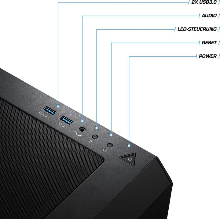 Actual product image Kiebel Gaming PC Raptor V AMD Ryzen 7 5800X, 16GB DDR4, AMD Radeon RX 7600 8 GB, 1TB SSD (AMD Ryzen 7 5800X, 32 GB, 1000 GB, Radeon RX 7600)