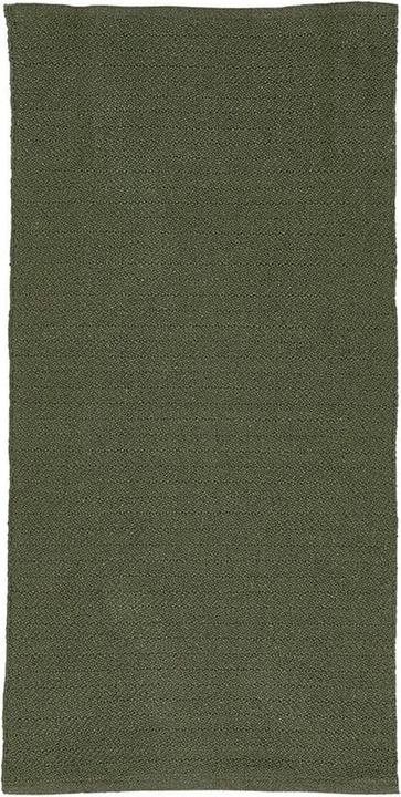 Liv Interior Baumwollteppich Herringbone 70 cm x 140 cm, Grün (70 x 140 cm)