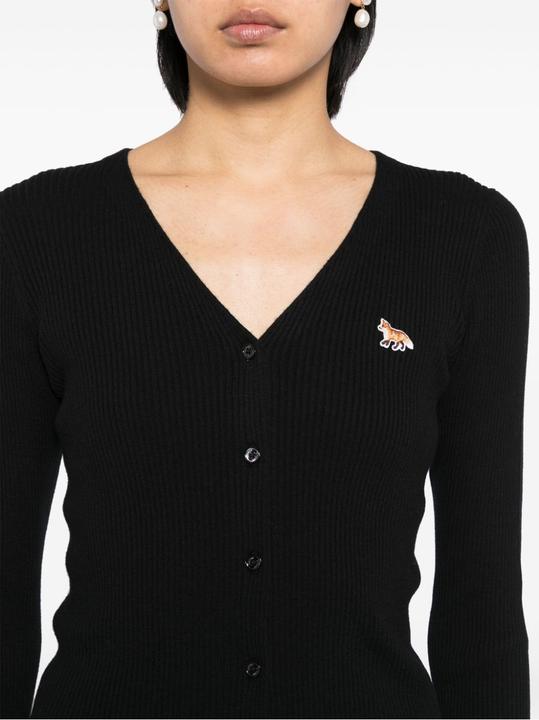 Actual product image Maison Kitsune Baby Fox Patch Fine Ribbed Cardigan (L)