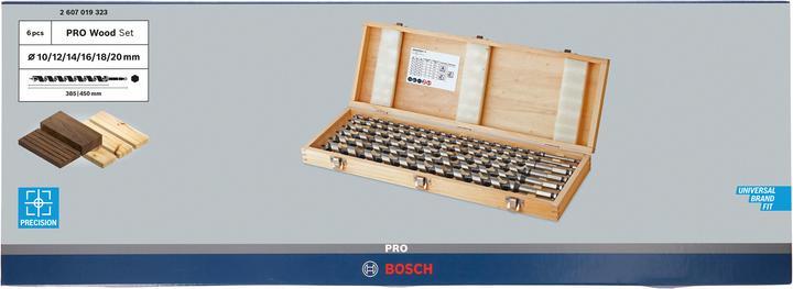 Produktbild Bosch Professional Zubehör PRO Wood Holzschlangenbohrer-Set, 6-tlg. (16 mm, 18 mm, 20 mm, 10 mm, 12 mm, 14 mm)