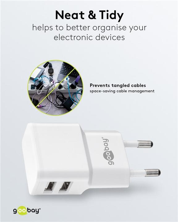 Produktbild Goobay Ladegerät 2x USB A (12 W)
