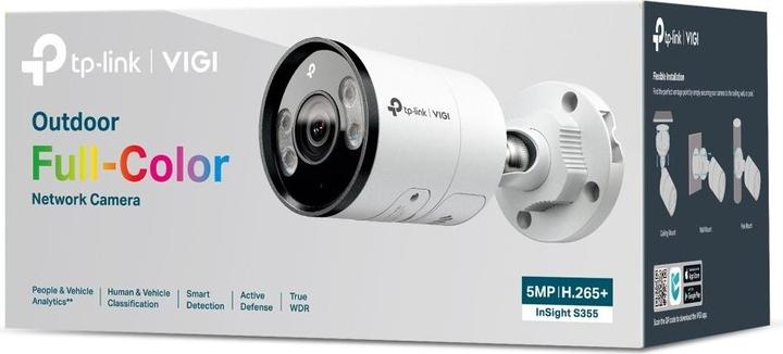 Produktbild TP-Link INSIGHT S355, IP-Sicherheitskamera, Draussen, Kabelgebunden, 64 m, 120 dB, Wand (2880 x 1620 Pixels)